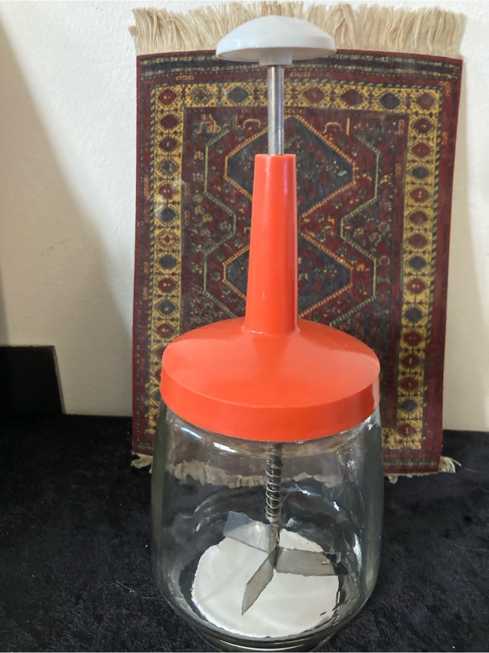 Orange Glass Butter Chopper with Plunger - Federal Housewares Retro